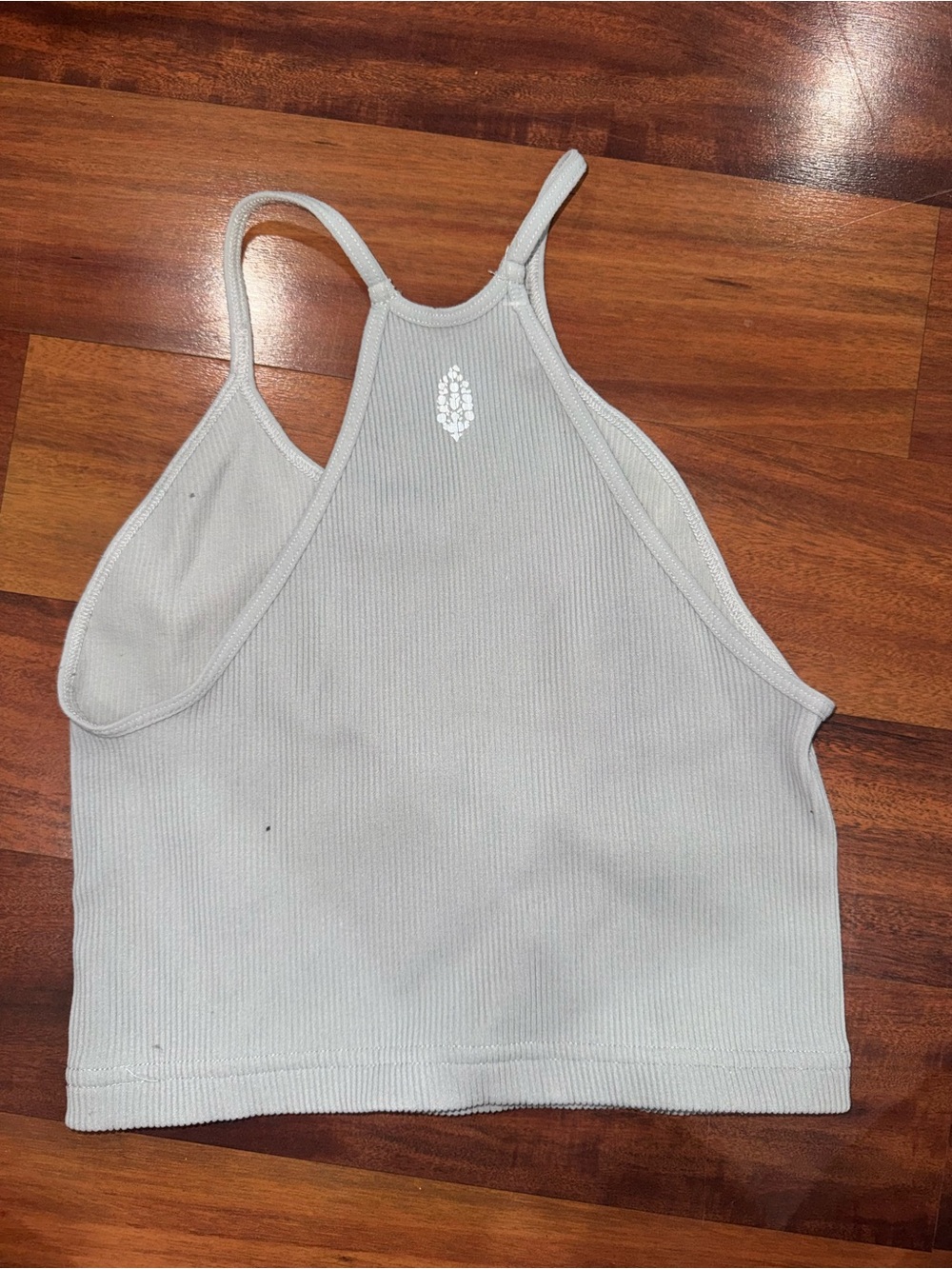 FP Movement by Free People Light Gray Ribbed Cropped Halter